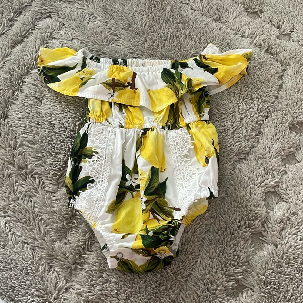 Lemon Romper 6-7 month old